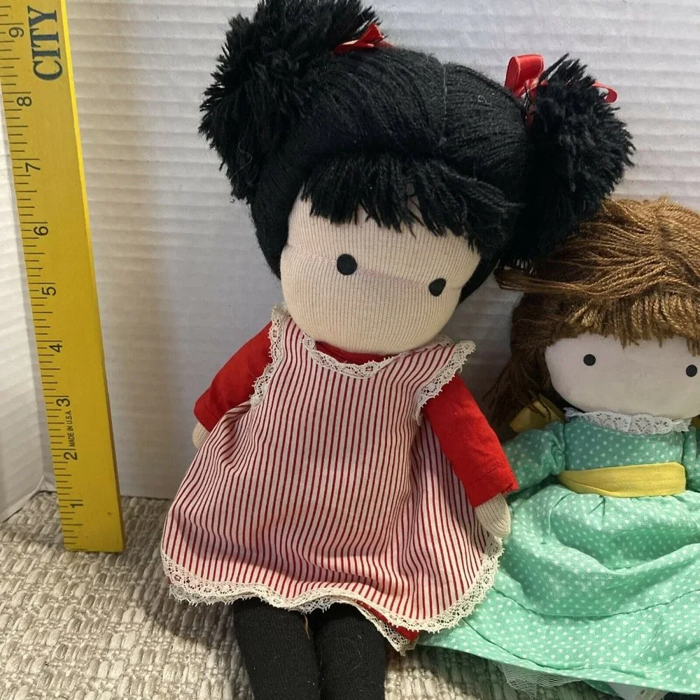 Vintage Set of 3 girl‎ female ragdolls